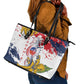Département de Mayotte Leather Tote Bag Ra Hachiri 976 Map With Ylang Ylang