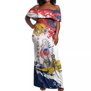 Département de Mayotte Off Shoulder Maxi Dress Ra Hachiri 976 Map With Ylang Ylang