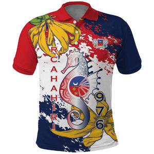 Département de Mayotte Polo Shirt Ra Hachiri 976 Map With Ylang Ylang