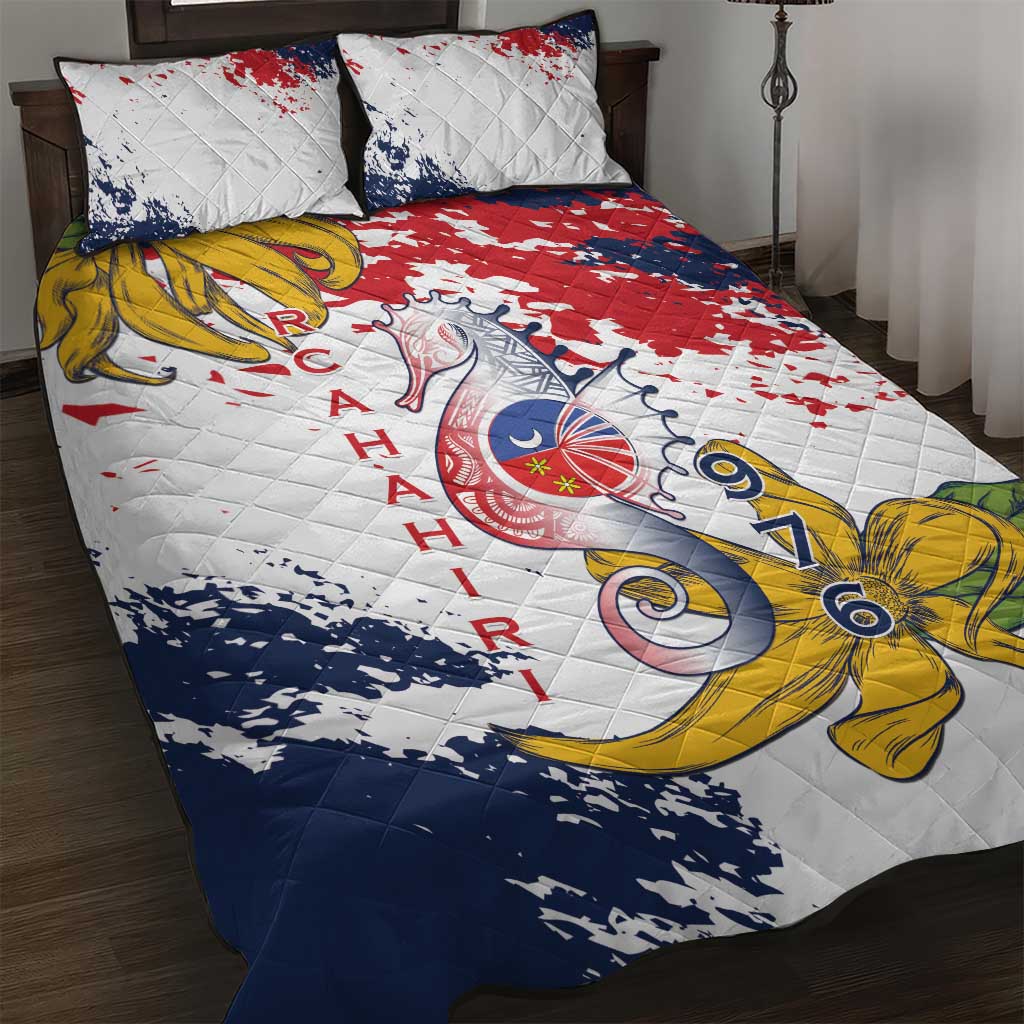Département de Mayotte Quilt Bed Set Ra Hachiri 976 Map With Ylang Ylang