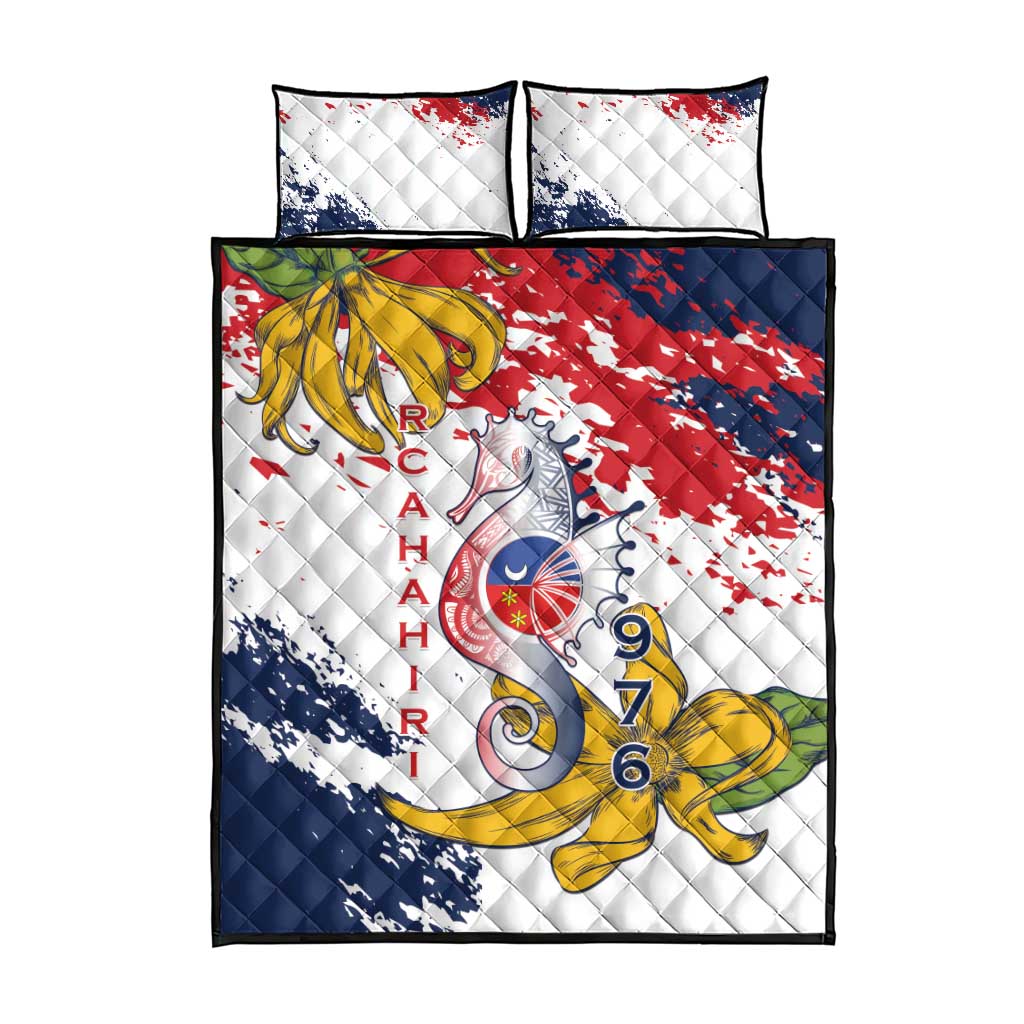 Département de Mayotte Quilt Bed Set Ra Hachiri 976 Map With Ylang Ylang