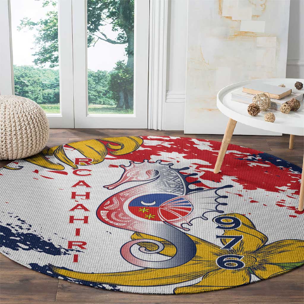 Département de Mayotte Round Carpet Ra Hachiri 976 Map With Ylang Ylang