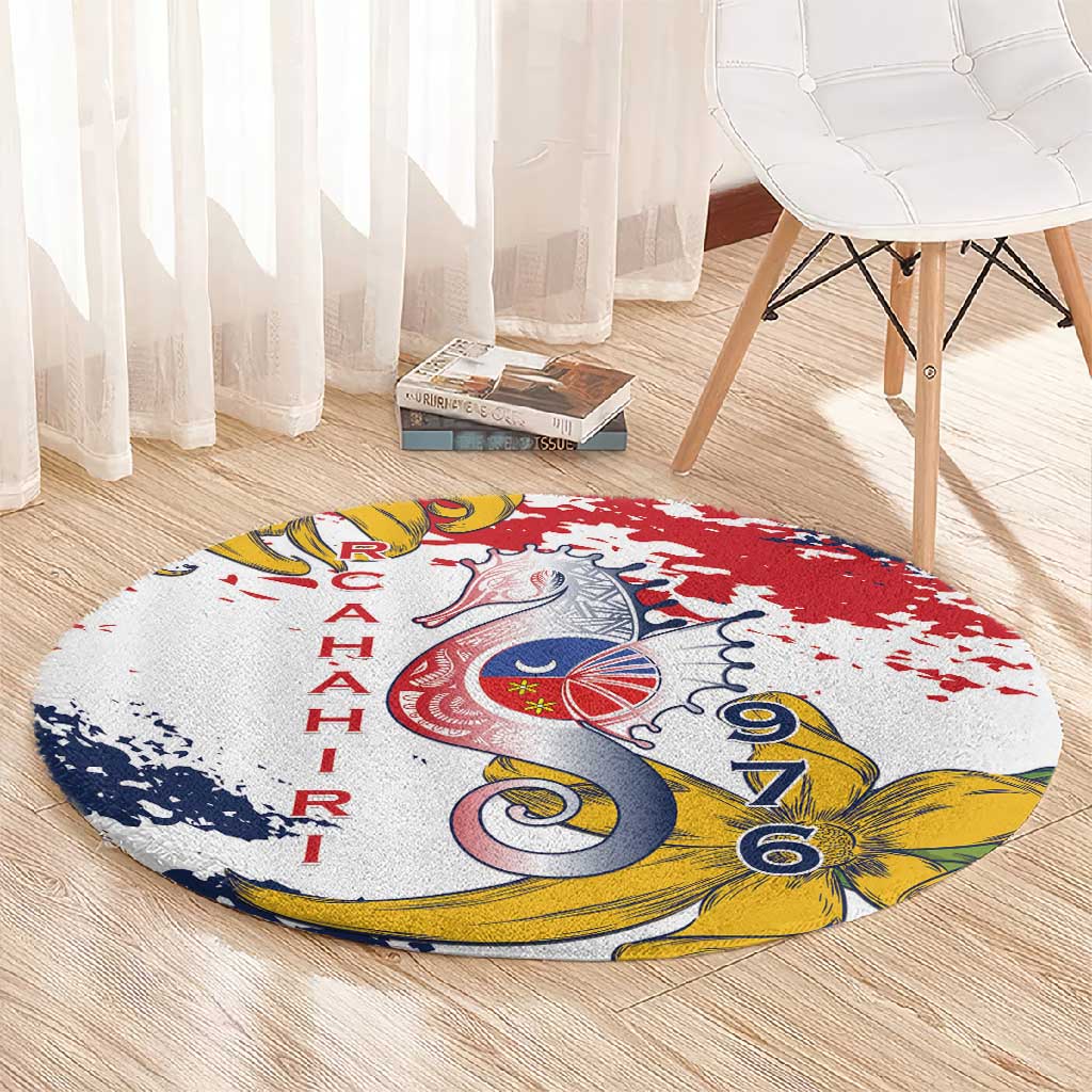 Département de Mayotte Round Carpet Ra Hachiri 976 Map With Ylang Ylang