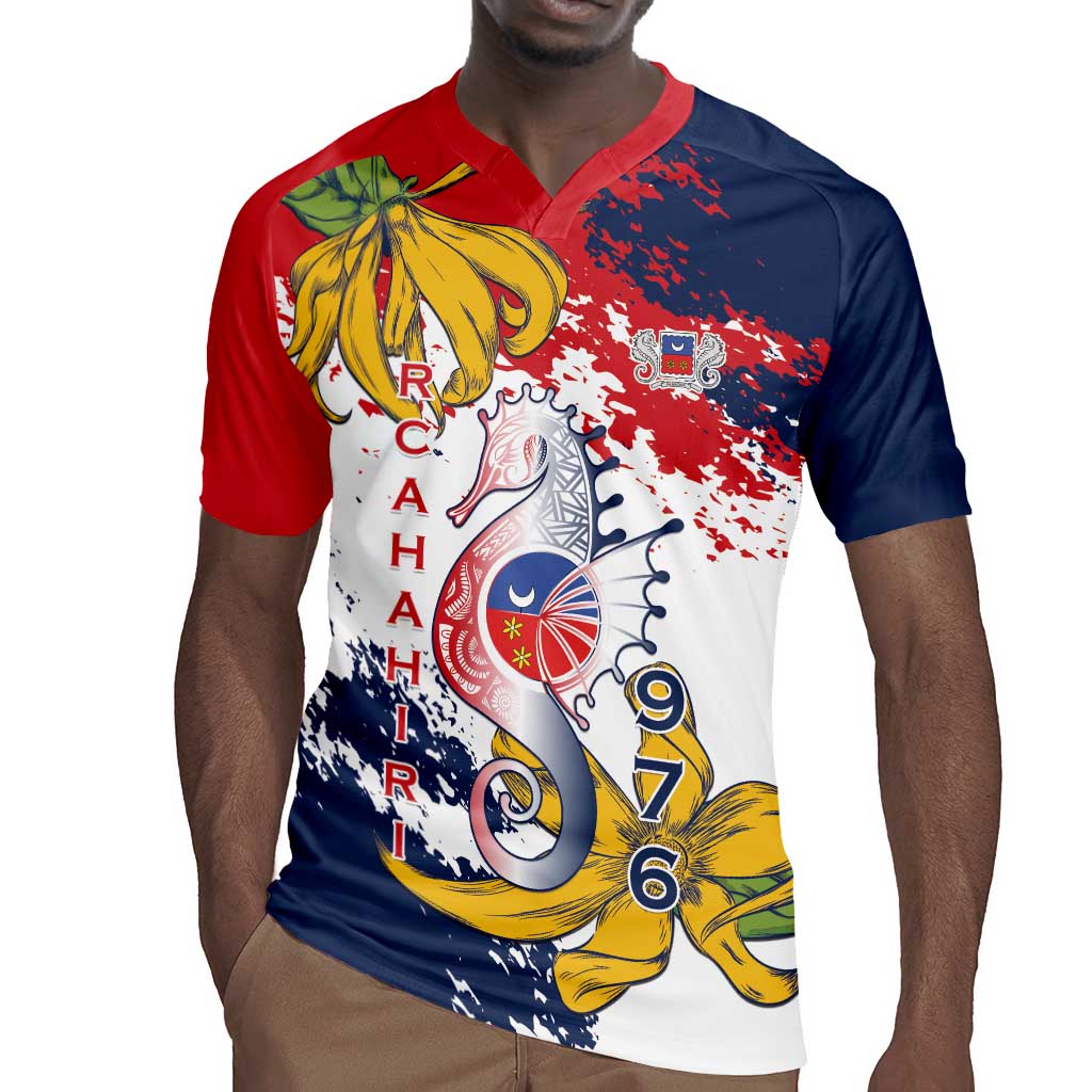Département de Mayotte Rugby Jersey Ra Hachiri 976 Map With Ylang Ylang