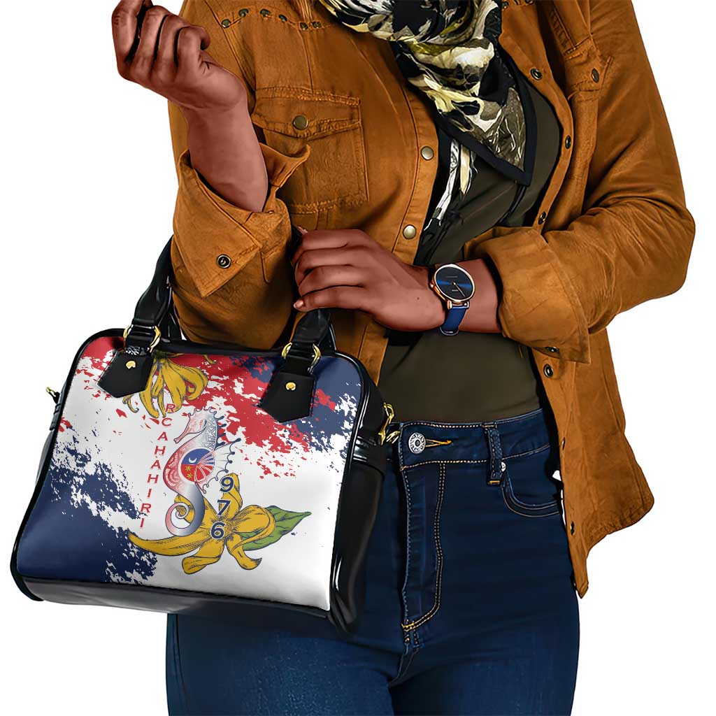 Département de Mayotte Shoulder Handbag Ra Hachiri 976 Map With Ylang Ylang
