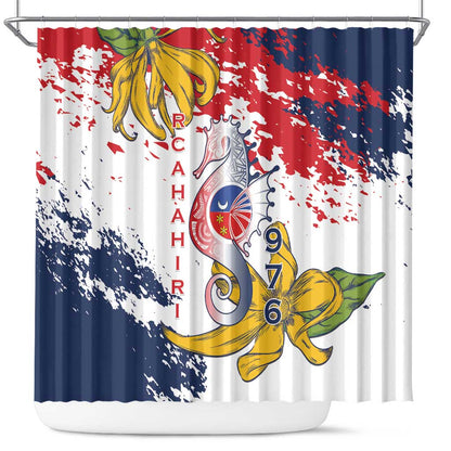 Département de Mayotte Shower Curtain Ra Hachiri 976 Map With Ylang Ylang