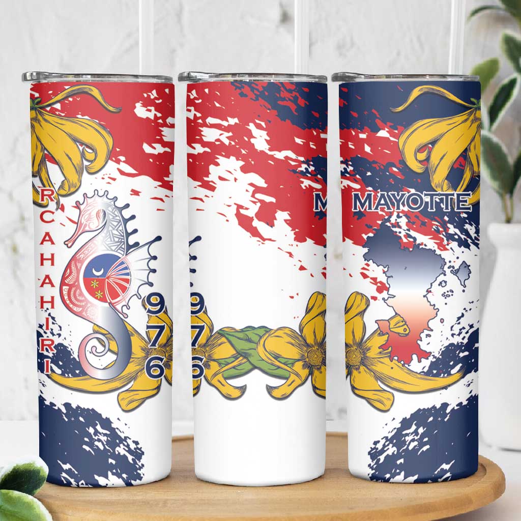 Département de Mayotte Skinny Tumbler Ra Hachiri 976 Map With Ylang Ylang