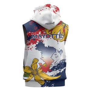 Département de Mayotte Sleeveless Zip Hoodie Ra Hachiri 976 Map With Ylang Ylang - African Pride