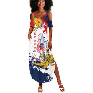 Département de Mayotte Summer Maxi Dress Ra Hachiri 976 Map With Ylang Ylang