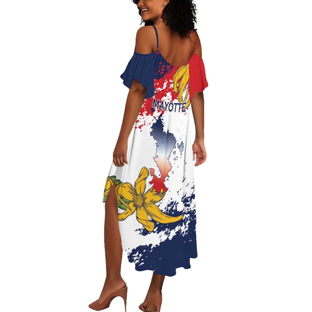 Département de Mayotte Summer Maxi Dress Ra Hachiri 976 Map With Ylang Ylang