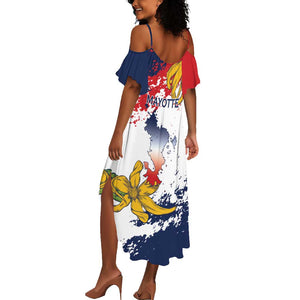 Département de Mayotte Summer Maxi Dress Ra Hachiri 976 Map With Ylang Ylang