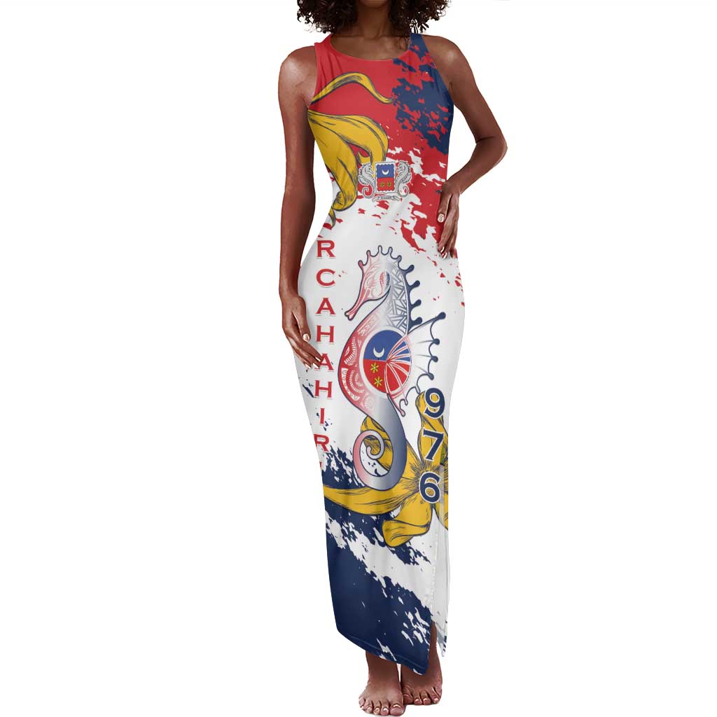 Département de Mayotte Tank Maxi Dress Ra Hachiri 976 Map With Ylang Ylang