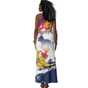 Département de Mayotte Tank Maxi Dress Ra Hachiri 976 Map With Ylang Ylang