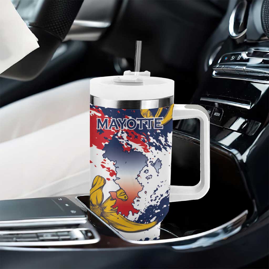 Département de Mayotte Tumbler With Handle Ra Hachiri 976 Map With Ylang Ylang