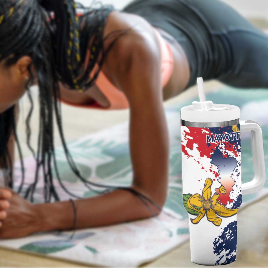 Département de Mayotte Tumbler With Handle Ra Hachiri 976 Map With Ylang Ylang