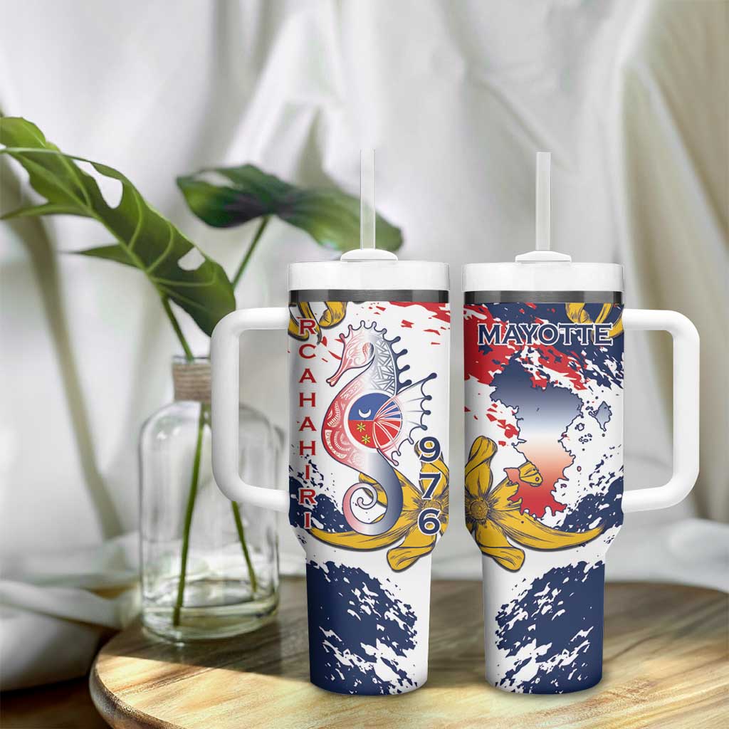 Département de Mayotte Tumbler With Handle Ra Hachiri 976 Map With Ylang Ylang