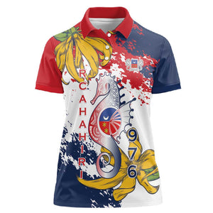 Département de Mayotte Women Polo Shirt Ra Hachiri 976 Map With Ylang Ylang