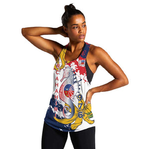 Département de Mayotte Women Racerback Tank Ra Hachiri 976 Map With Ylang Ylang