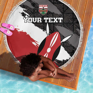 Custom Afro Kenya Beach Blanket Rugby Sevens - African Pattern