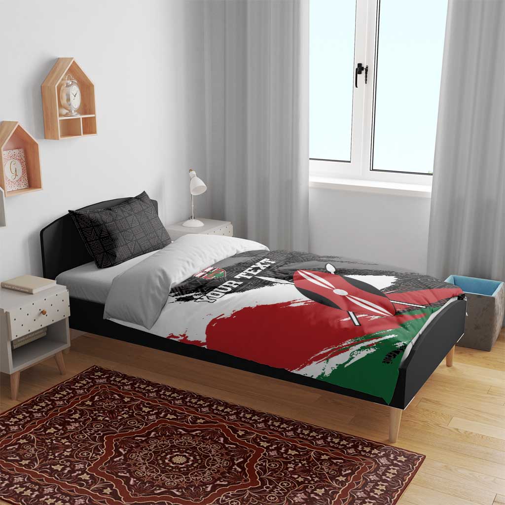 Custom Afro Kenya Bedding Set Rugby Sevens - African Pattern