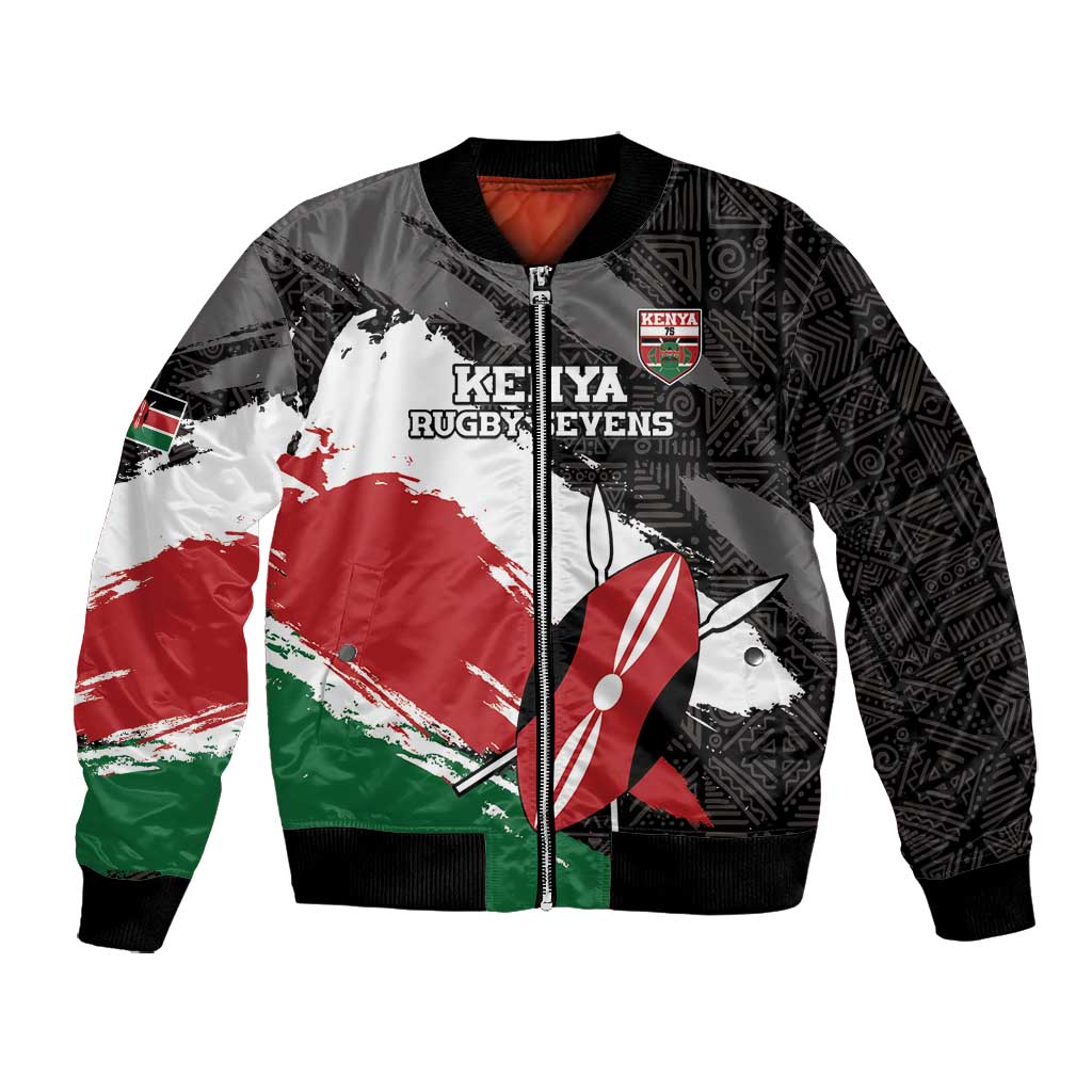 Custom Afro Kenya Bomber Jacket Rugby Sevens - African Pattern