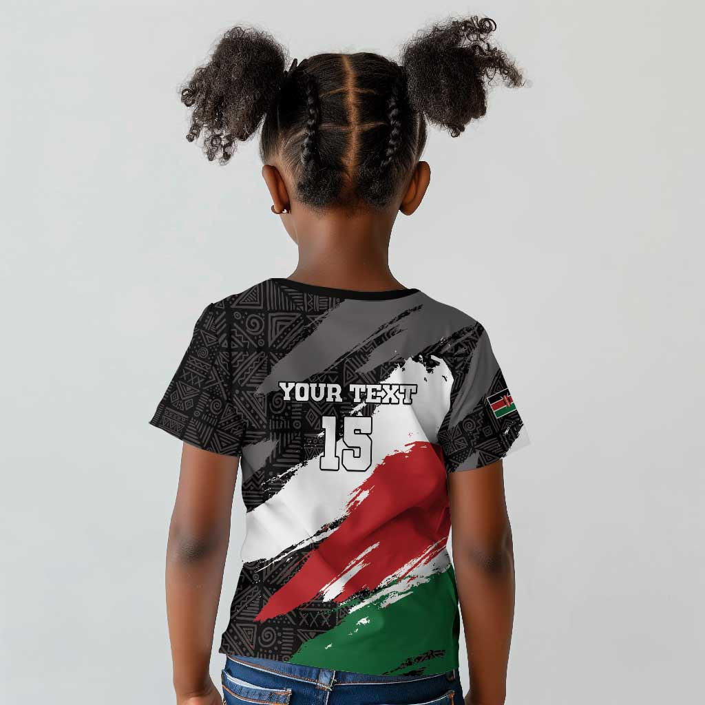 Custom Afro Kenya Kid T shirt Rugby Sevens - African Pattern
