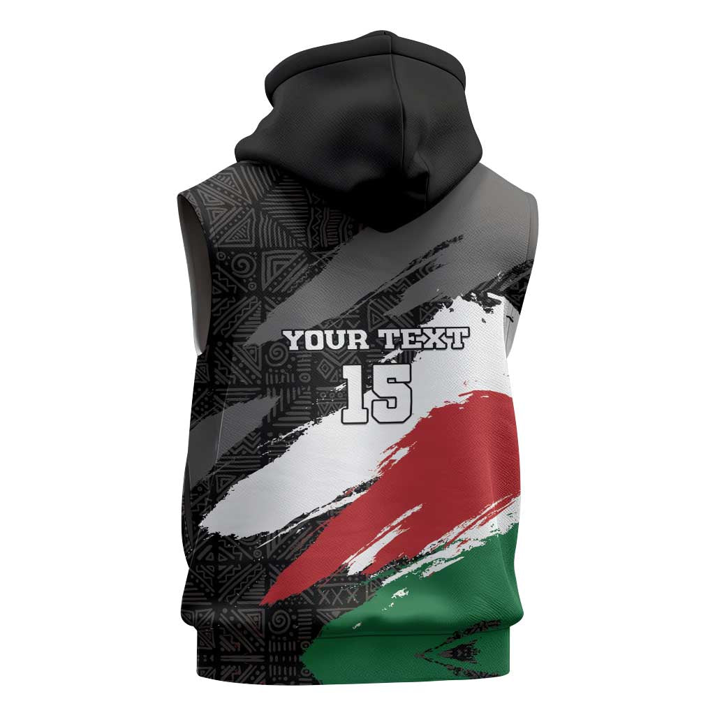 Custom Afro Kenya Sleeveless Hoodie Rugby Sevens - African Pattern - African Pride