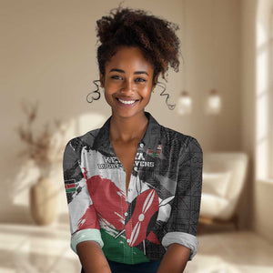 Custom Afro Kenya Women Casual Shirt Rugby Sevens - African Pattern LT15