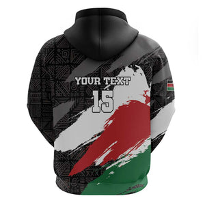 Custom Afro Kenya Zip Hoodie Rugby Sevens - African Pattern