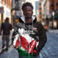 Custom Afro Kenya Zip Hoodie Rugby Sevens - African Pattern