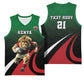 Kenya Rugby Custom Basketball Jersey Simbas Mascot - Sporty Style - African Pride