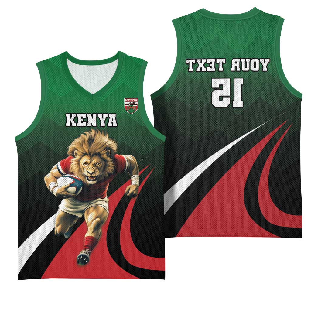 Kenya Rugby Custom Basketball Jersey Simbas Mascot - Sporty Style - African Pride