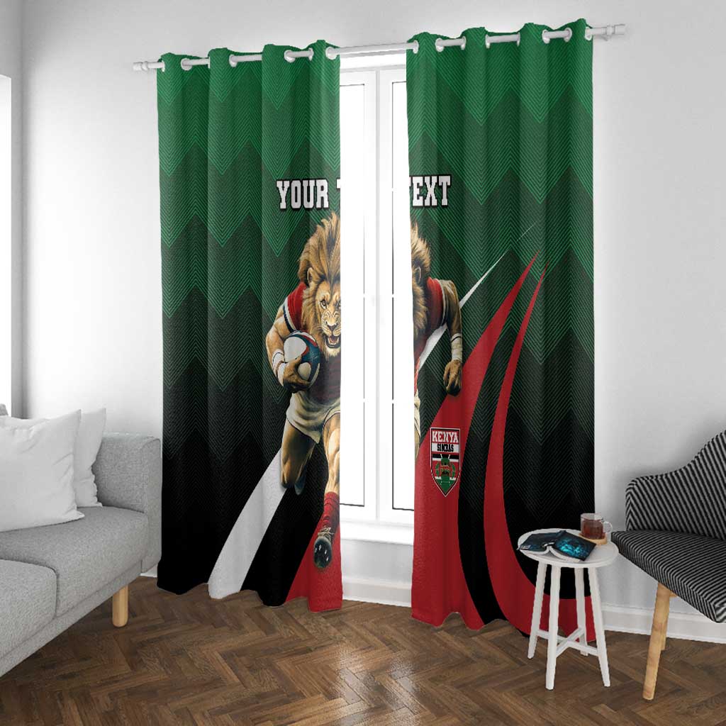 Kenya Rugby Custom Window Curtain Simbas Mascot - Sporty Style