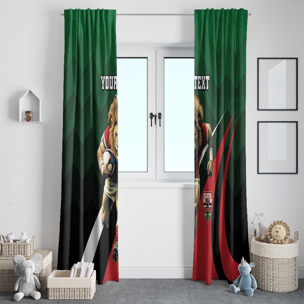 Kenya Rugby Custom Window Curtain Simbas Mascot - Sporty Style