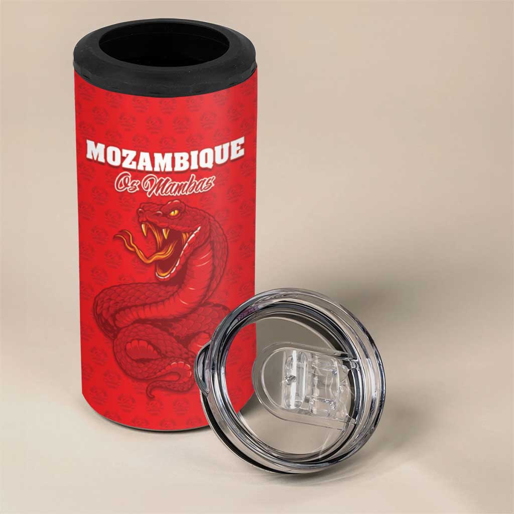 Custom Mozambique Football 4 in 1 Can Cooler Tumbler Go Champions Os Mambas - African Pride