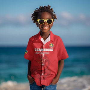 Custom Mozambique Football Kid Hawaiian Shirt Go Champions Os Mambas - African Pride