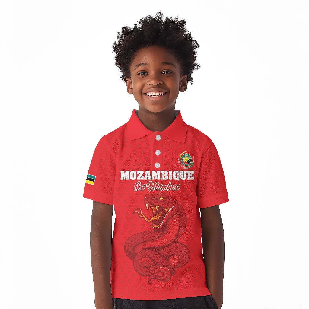 Custom Mozambique Football Kid Polo Shirt Go Champions Os Mambas - African Pride