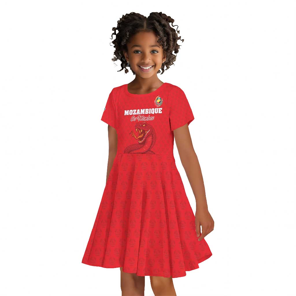 Custom Mozambique Football Kid Short Sleeve Dress Go Champions Os Mambas - African Pride