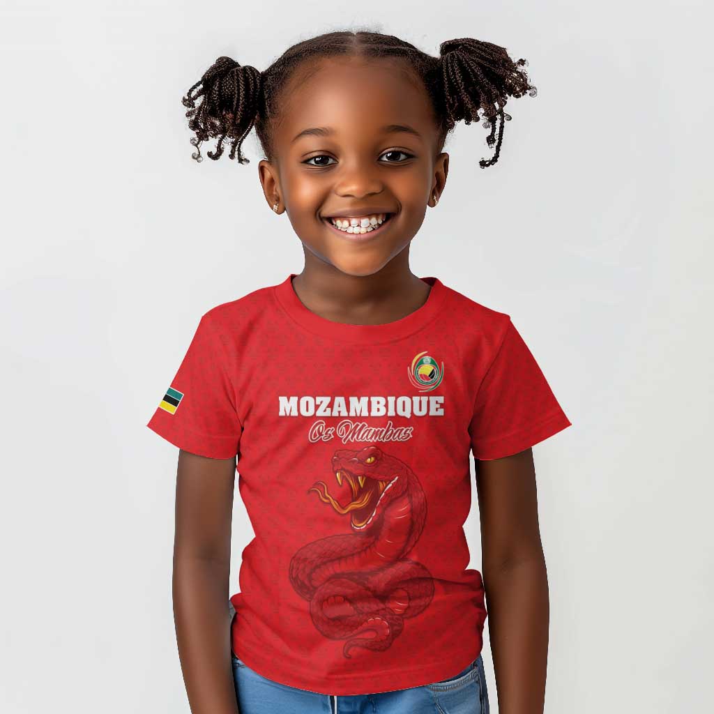 Custom Mozambique Football Kid T shirt Go Champions Os Mambas - African Pride