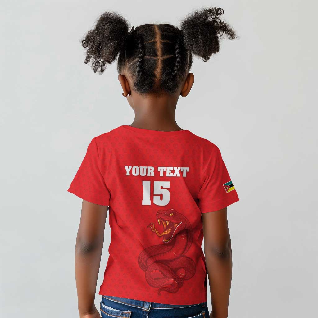 Custom Mozambique Football Kid T shirt Go Champions Os Mambas - African Pride