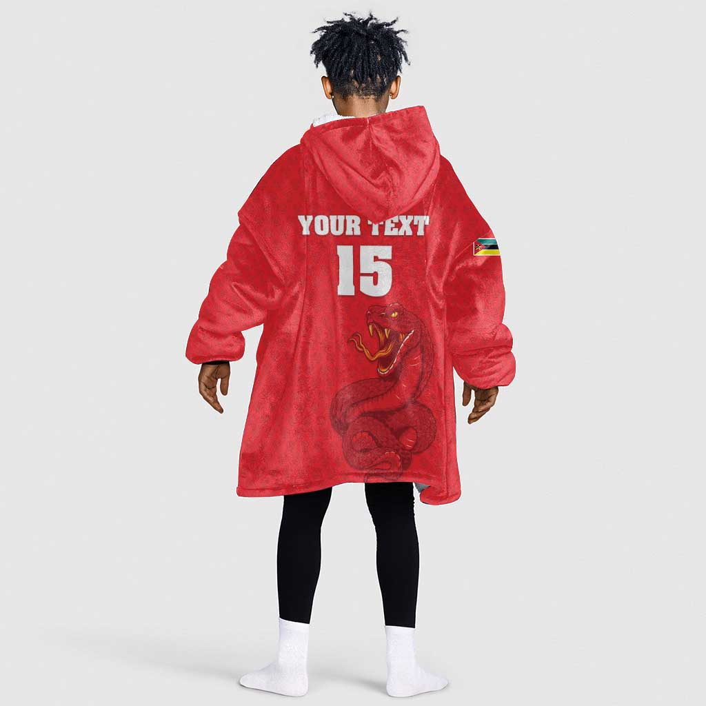 Custom Mozambique Football Kid Wearable Blanket Hoodie Go Champions Os Mambas - African Pride