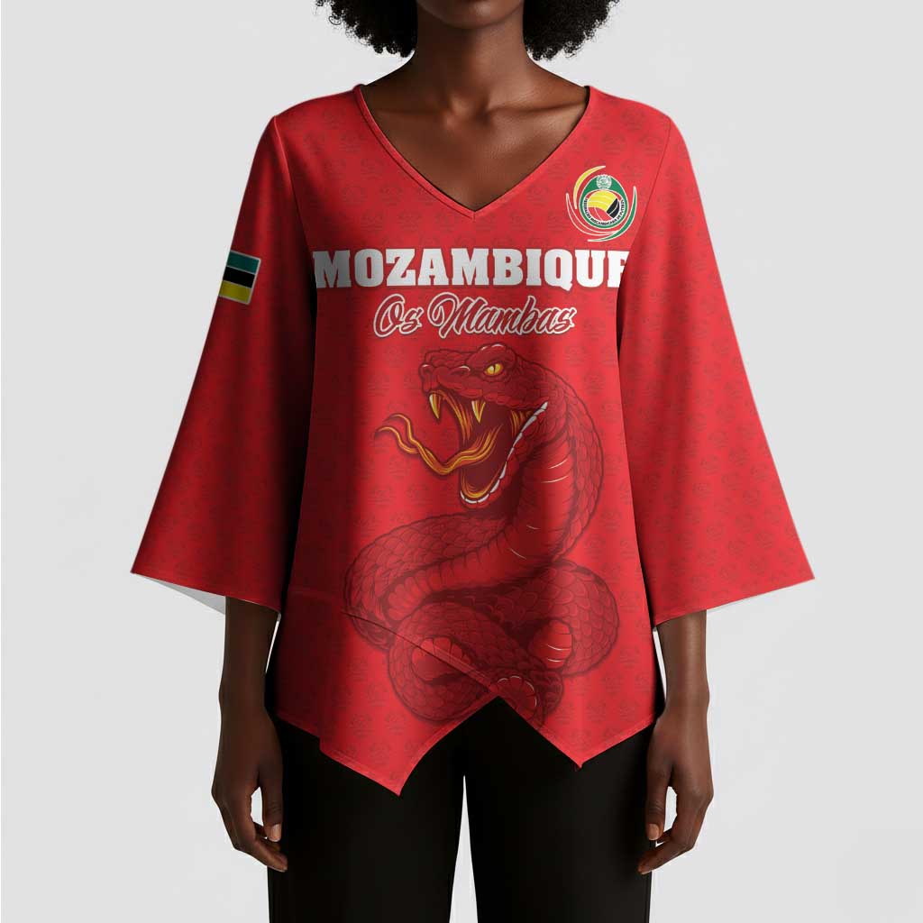 Custom Mozambique Football Kimono Sleeve Blouse Come On Os Mambas