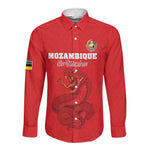 Custom Mozambique Football Long Sleeve Button Shirt Go Champions Os Mambas - African Pride