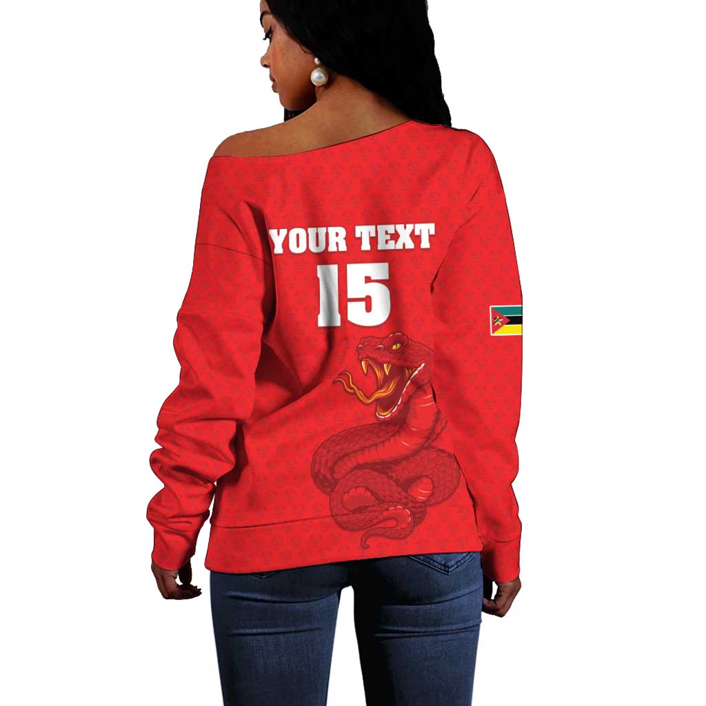 Custom Mozambique Football Off Shoulder Sweater Go Champions Os Mambas - African Pride