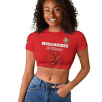 Custom Mozambique Football Raglan Cropped T shirt Go Champions Os Mambas - African Pride