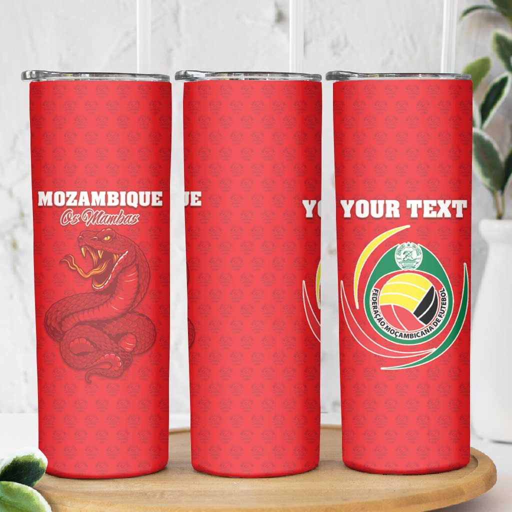Custom Mozambique Football Skinny Tumbler Go Champions Os Mambas - African Pride
