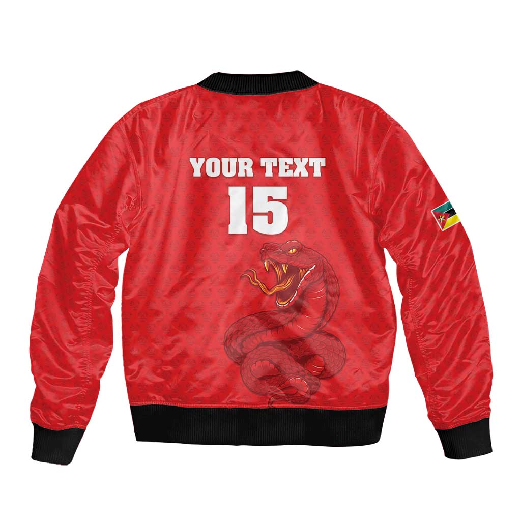 Custom Mozambique Football Sleeve Zip Bomber Jacket Go Champions Os Mambas - African Pride