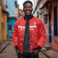 Custom Mozambique Football Sleeve Zip Bomber Jacket Go Champions Os Mambas - African Pride