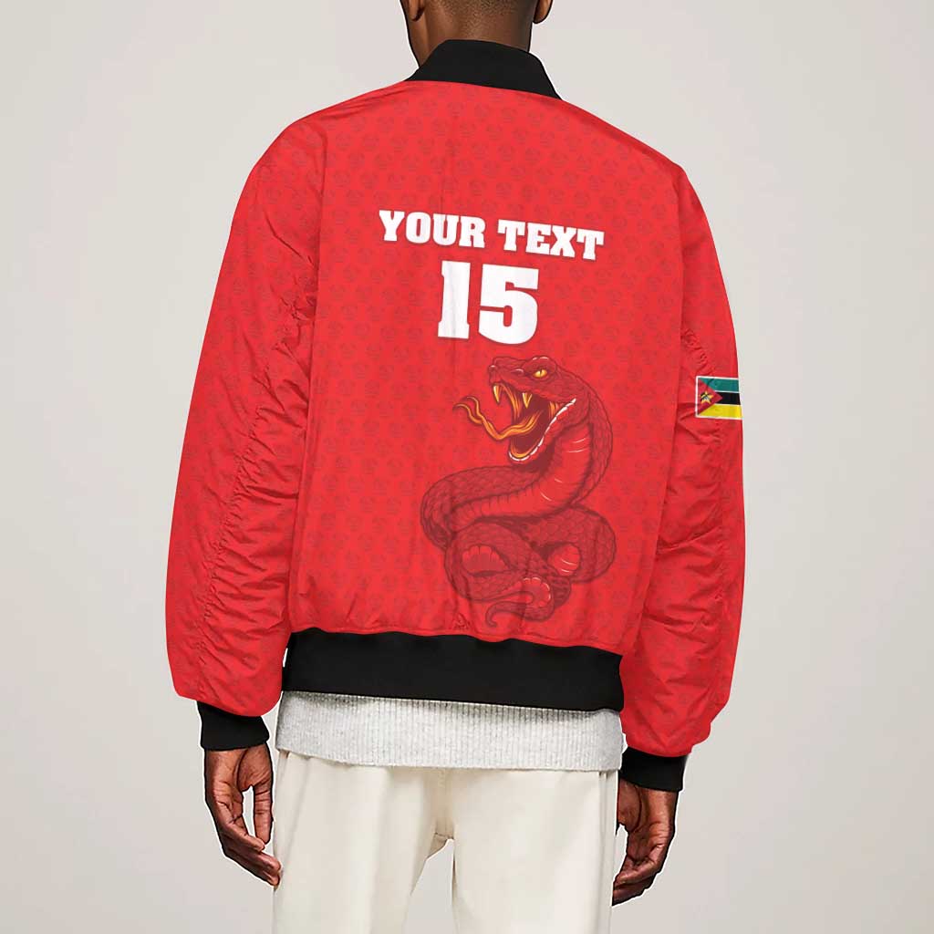 Custom Mozambique Football Sleeve Zip Bomber Jacket Go Champions Os Mambas - African Pride