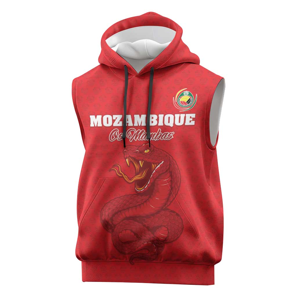 Custom Mozambique Football Sleeveless Hoodie Go Champions Os Mambas - African Pride